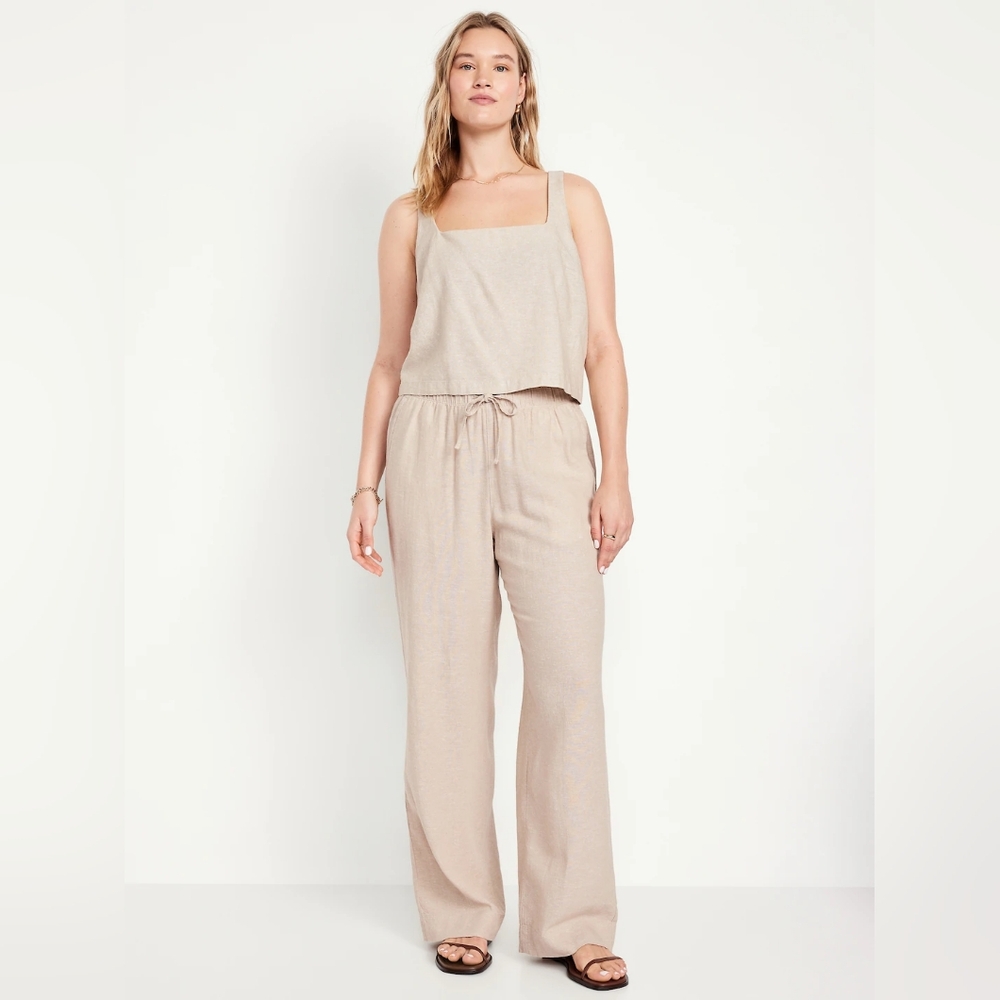 Old Navy High-Waisted Linen-Blend Wide-Leg Pants